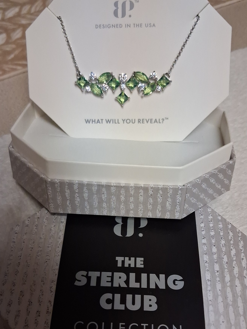 This Is An Exquisite .925 Solid Sterling Silver Green Opal Necklace.